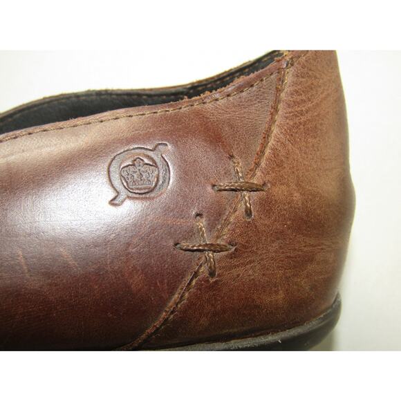 Born Women’s Brown Leather Flats Flower Stitch Comfort Slip-On Shoes Size 8.5 - Picture 4 of 10